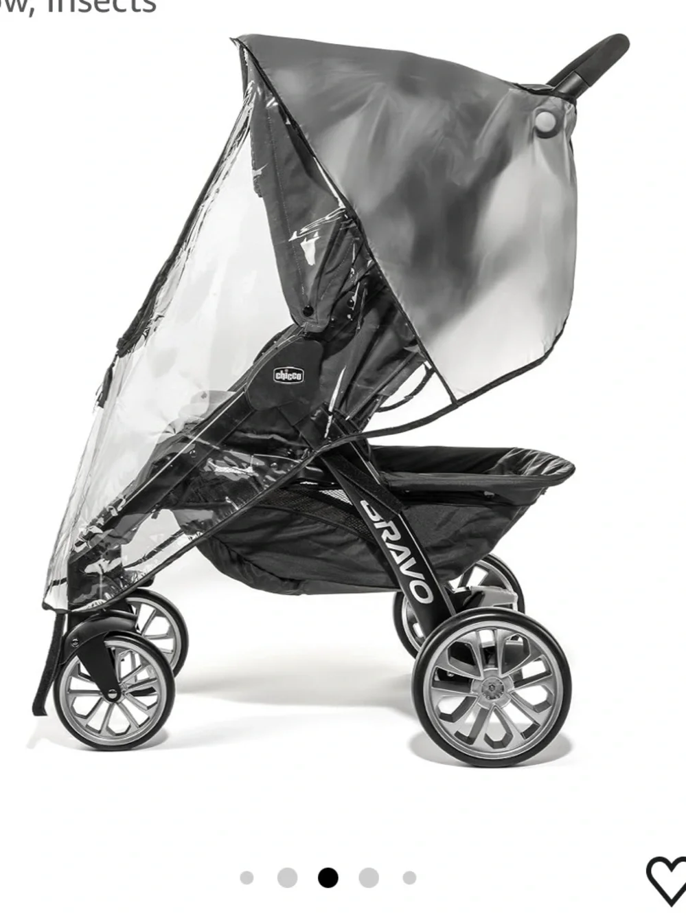 Premium Stroller Rain Cover Weather Shield, Easy in/Out Zipper, Universal Size,